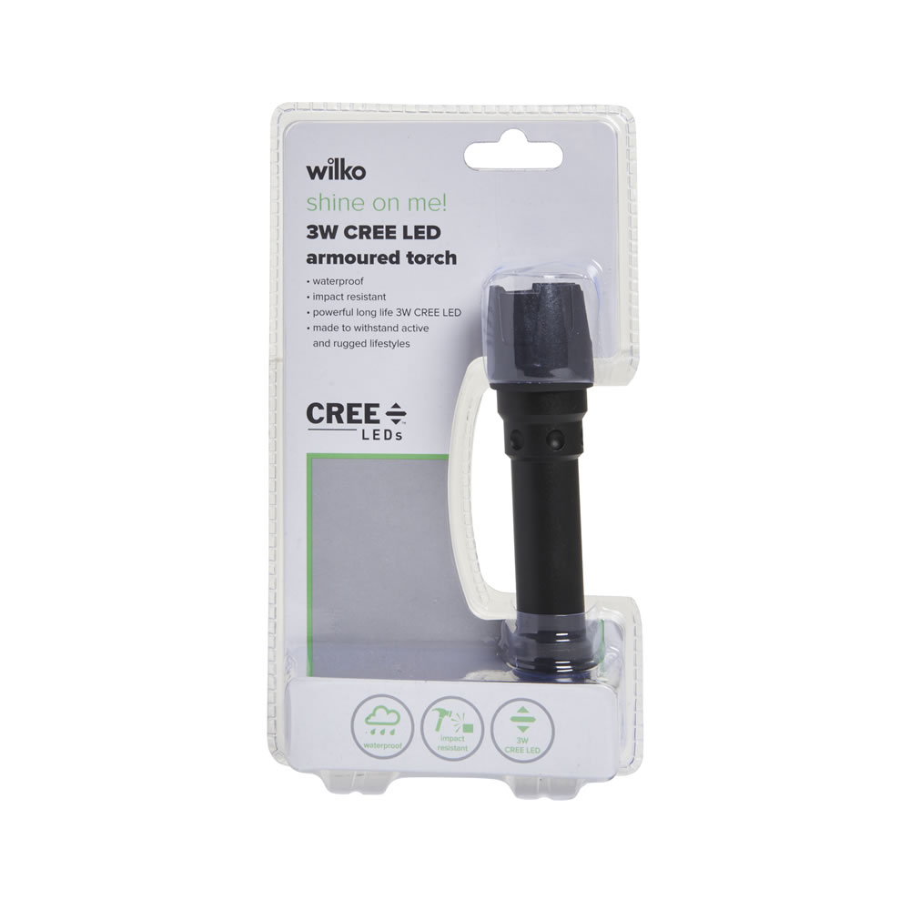 Wilko 3W CREE LED Armoured Torch Image 1