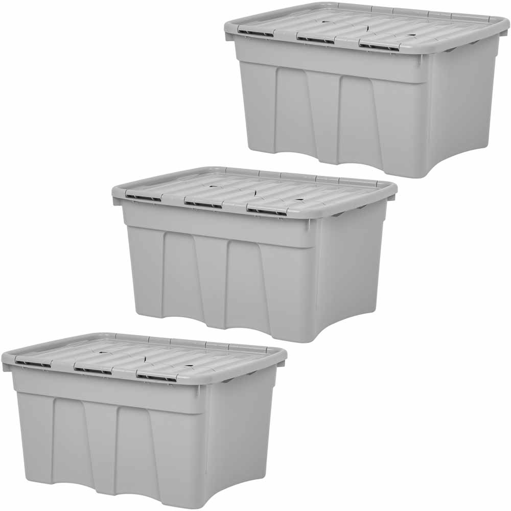 Wham Grey 54L Upcycle Croc Box & Lid Set of 3 Plastic  - wilko
