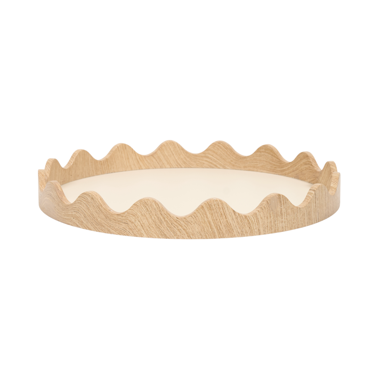 Wavy Wooden Tray Brown Image 2