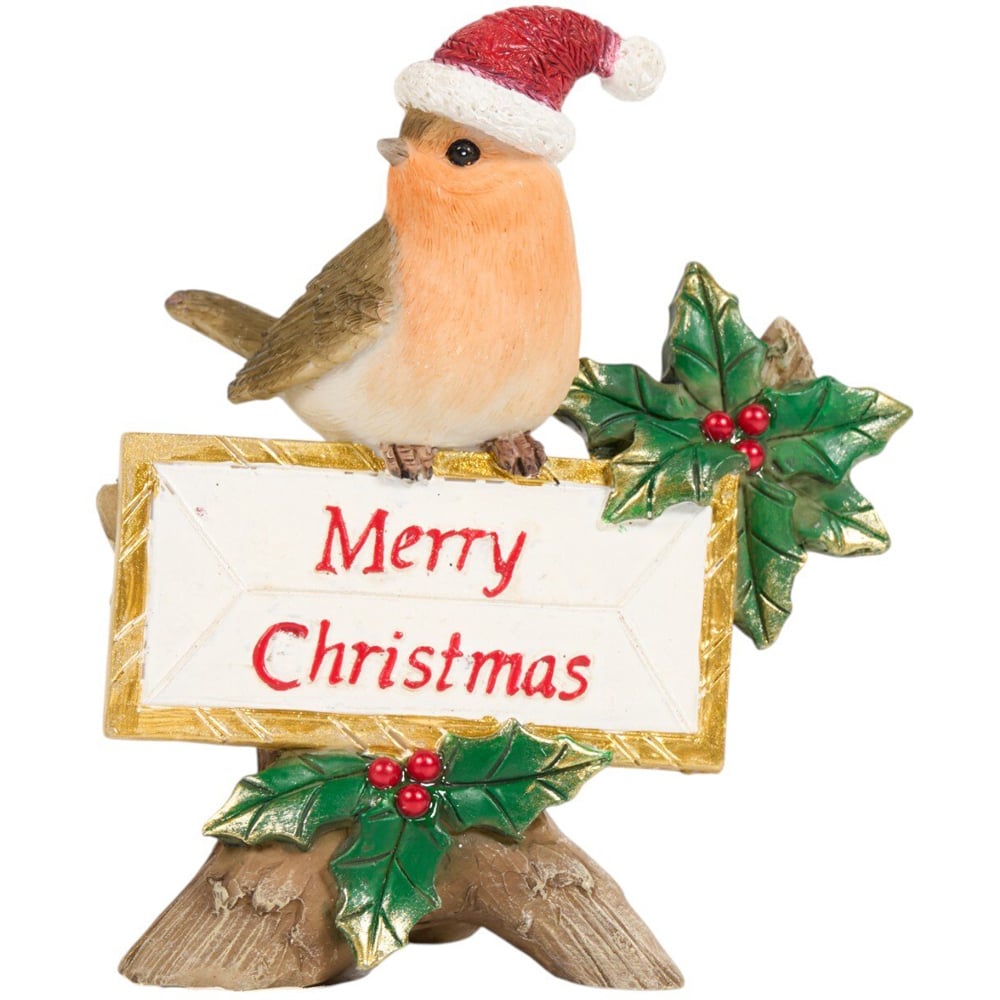 Merry Christmas Robin OrnamentBrown Image 1