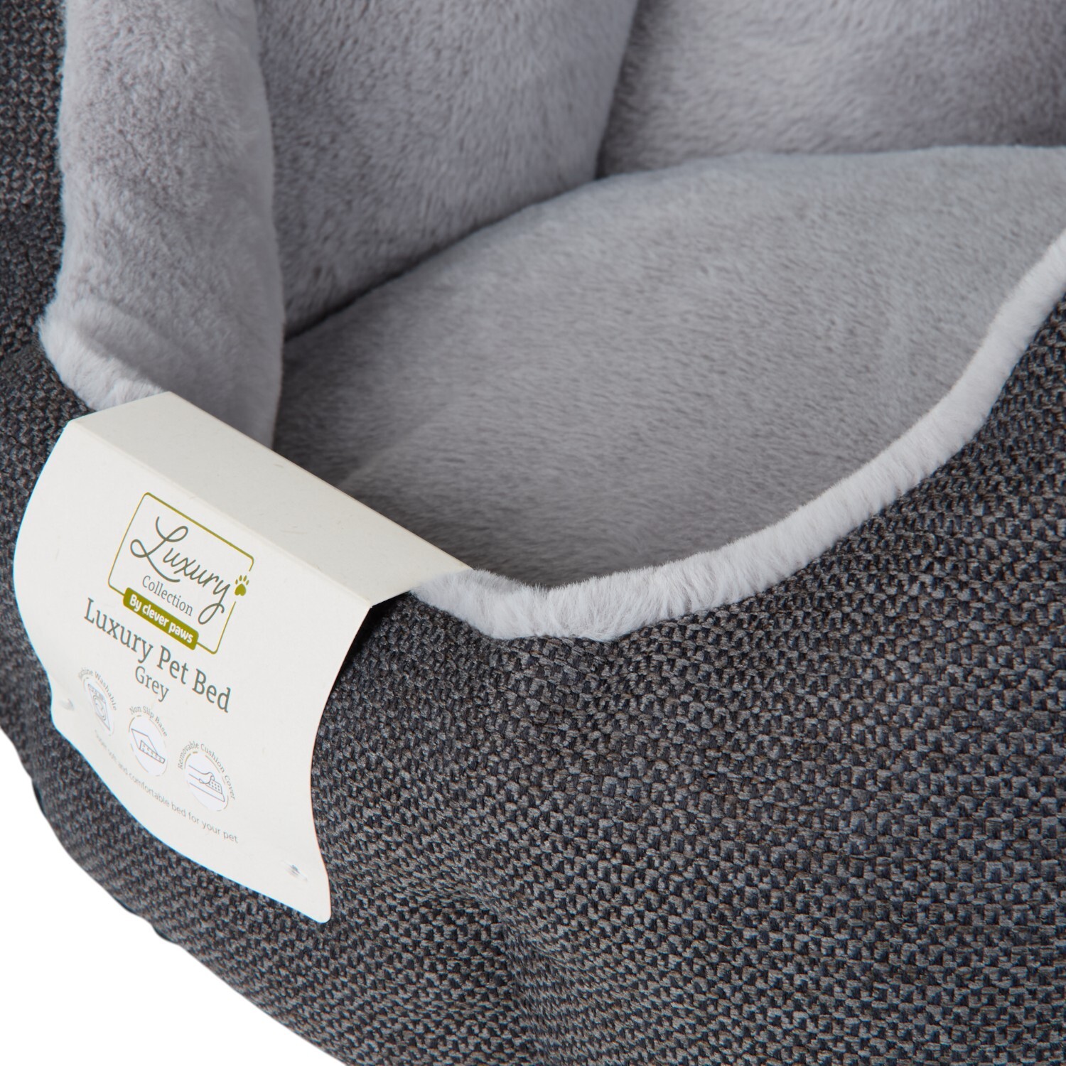 Luxurious Pet Bed Grey Medium Image 7