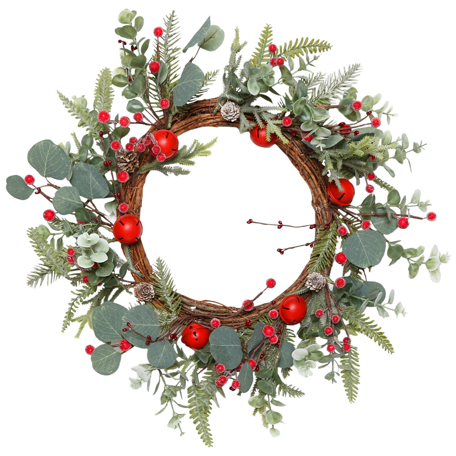 Red Berry With Bells Wreath Image 1