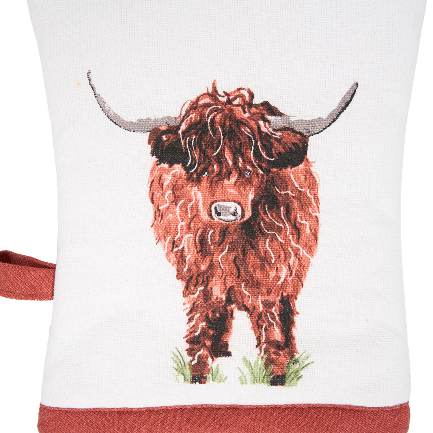 Highland Cow Design Single Oven Glove White Image 5
