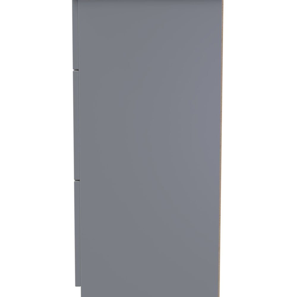 Crowndale Plymouth 3 Drawer Uniform Gloss and Dusk Grey Deep Chest of Drawers Image 4