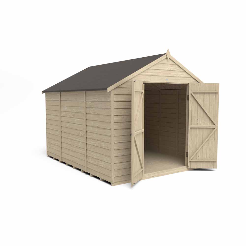 Forest Garden 10 x 8ft Double Door Pressure Treated Overlap Apex Shed Image 13