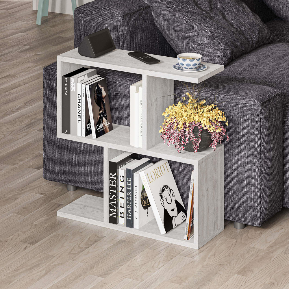 Decortie Homemania 4 Shelf Ancient White Modern Side End Table Image 6