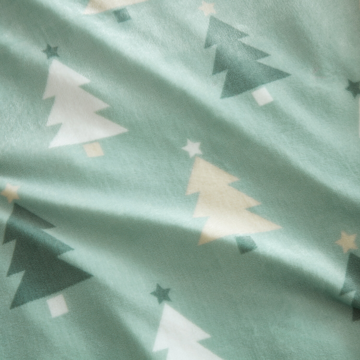 Christmas Trees Fleece Duvet Set Green Single Image 2