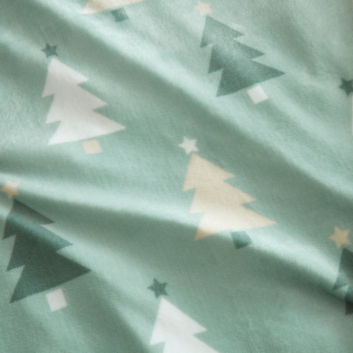 Christmas Trees Fleece Duvet Set Green King Image 2