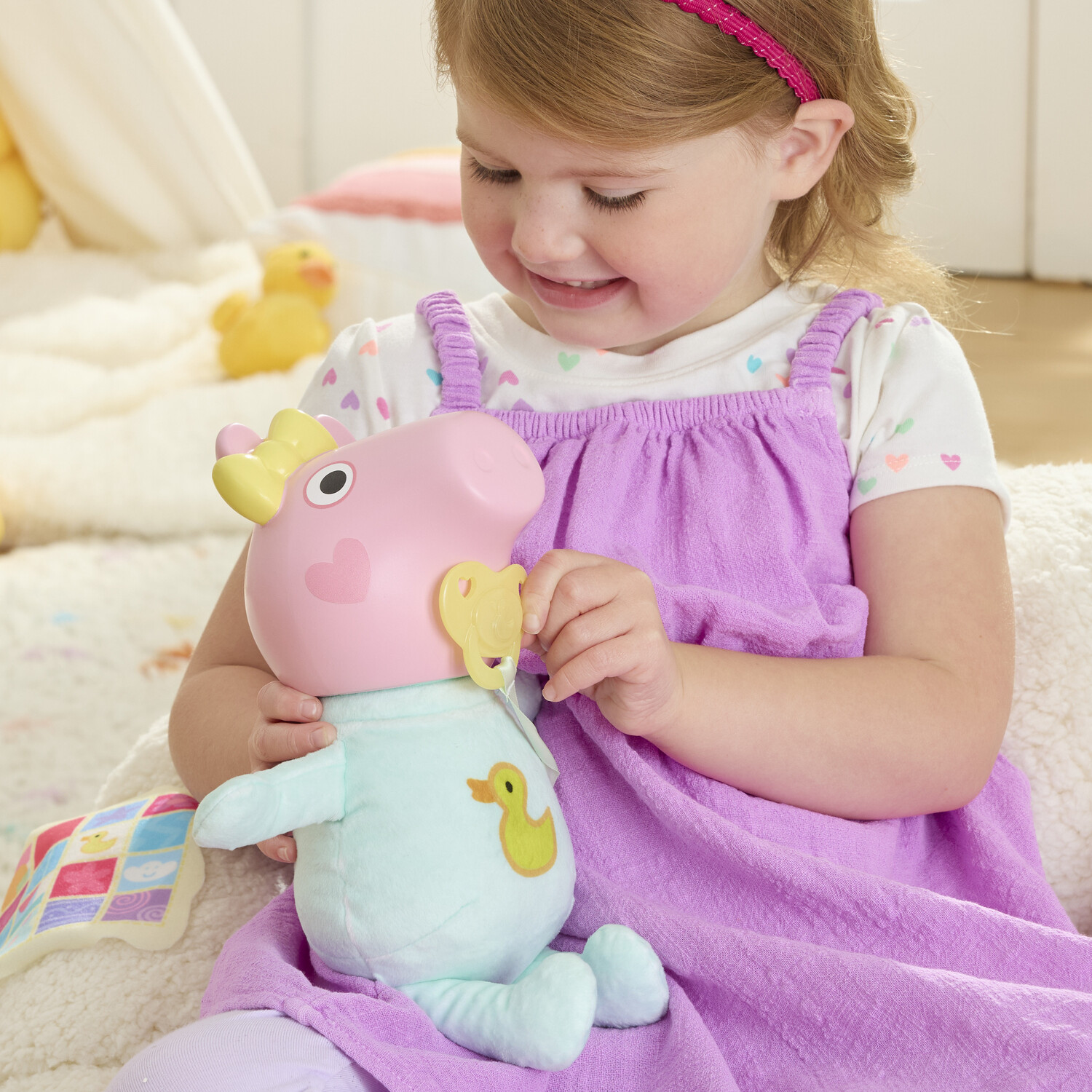 Peppa Pig Oink and Snuggles Evie Baby Doll Set Blue Image 2