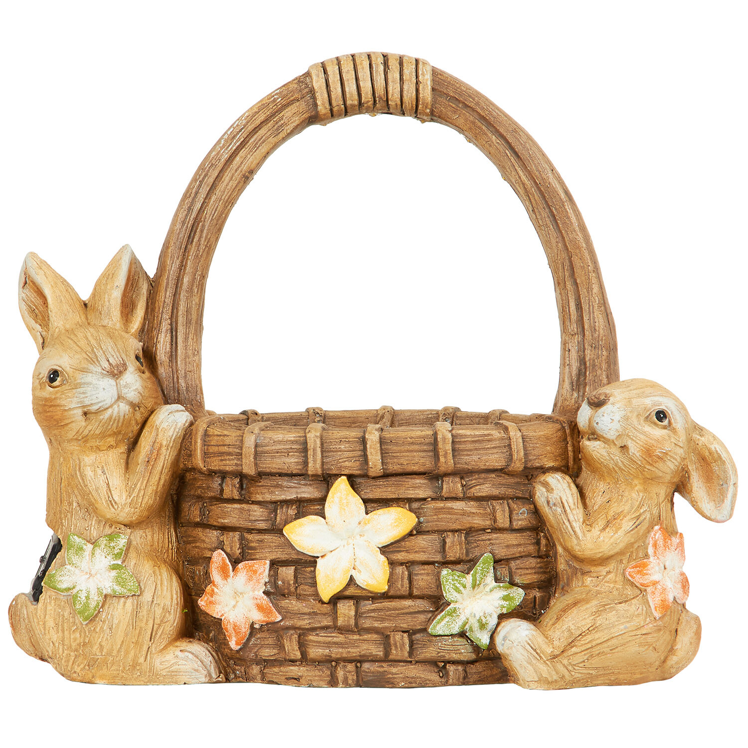 Solar Rabbit Floral Planter - Brown Image 1