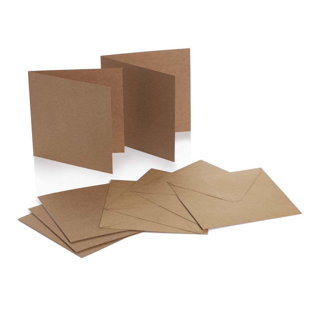 Dovecraft Kraft Square Cards and Envelopes 6 x 6 inch 10 pack Image