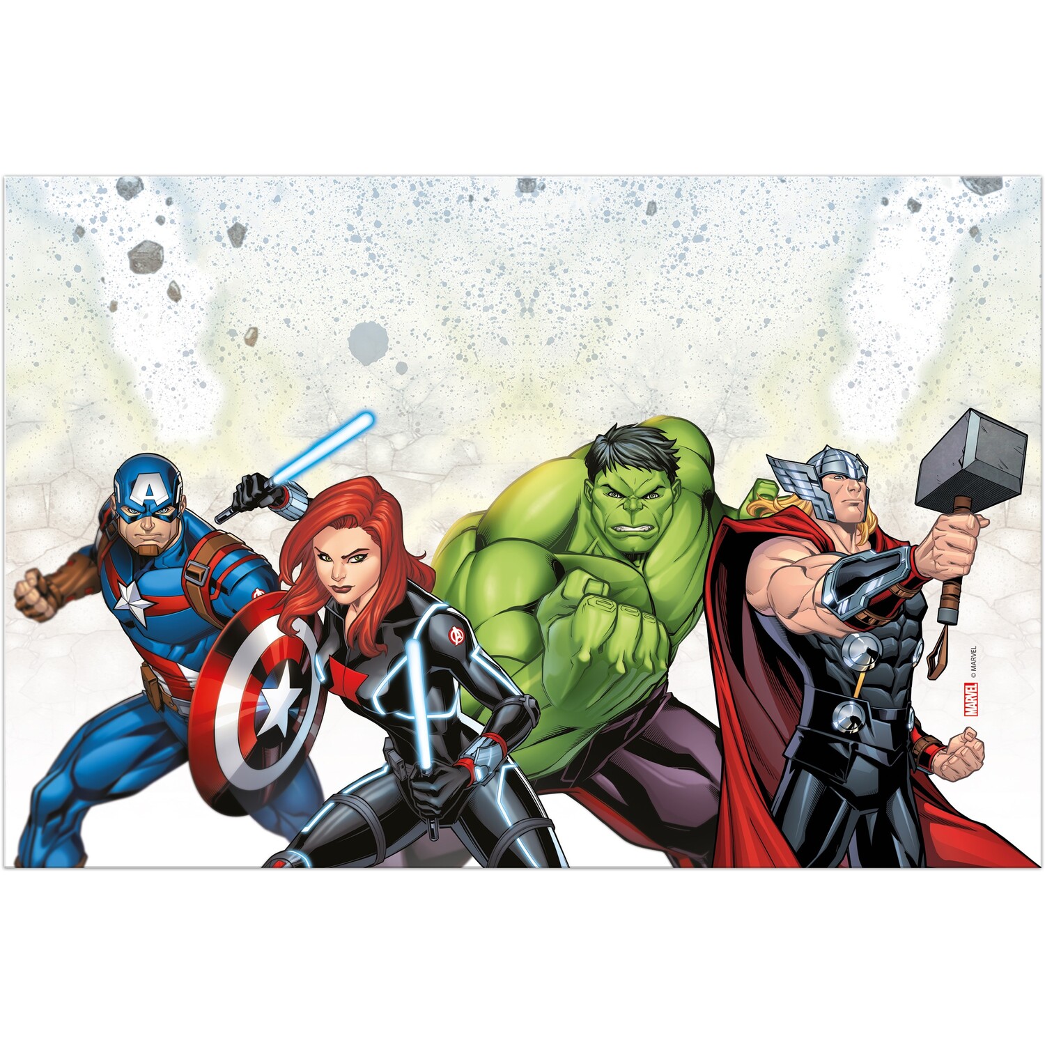 Avengers Plastic Table Cover - White Image