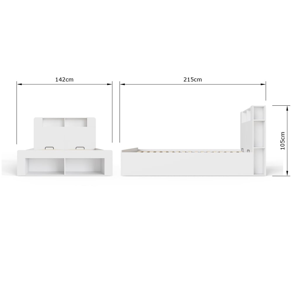 GFW Anya Double White Wooden Ottoman Bed with SC Bonnell Mattress Image 9