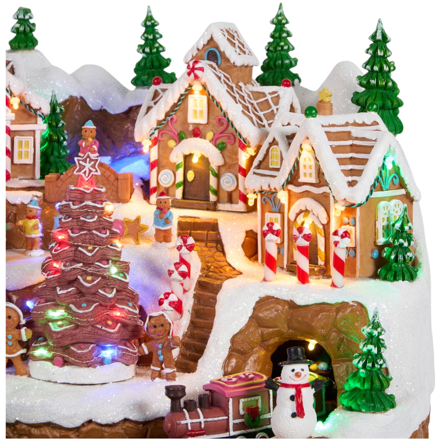 Christmas Gingerbread Village SceneBrown Image 5