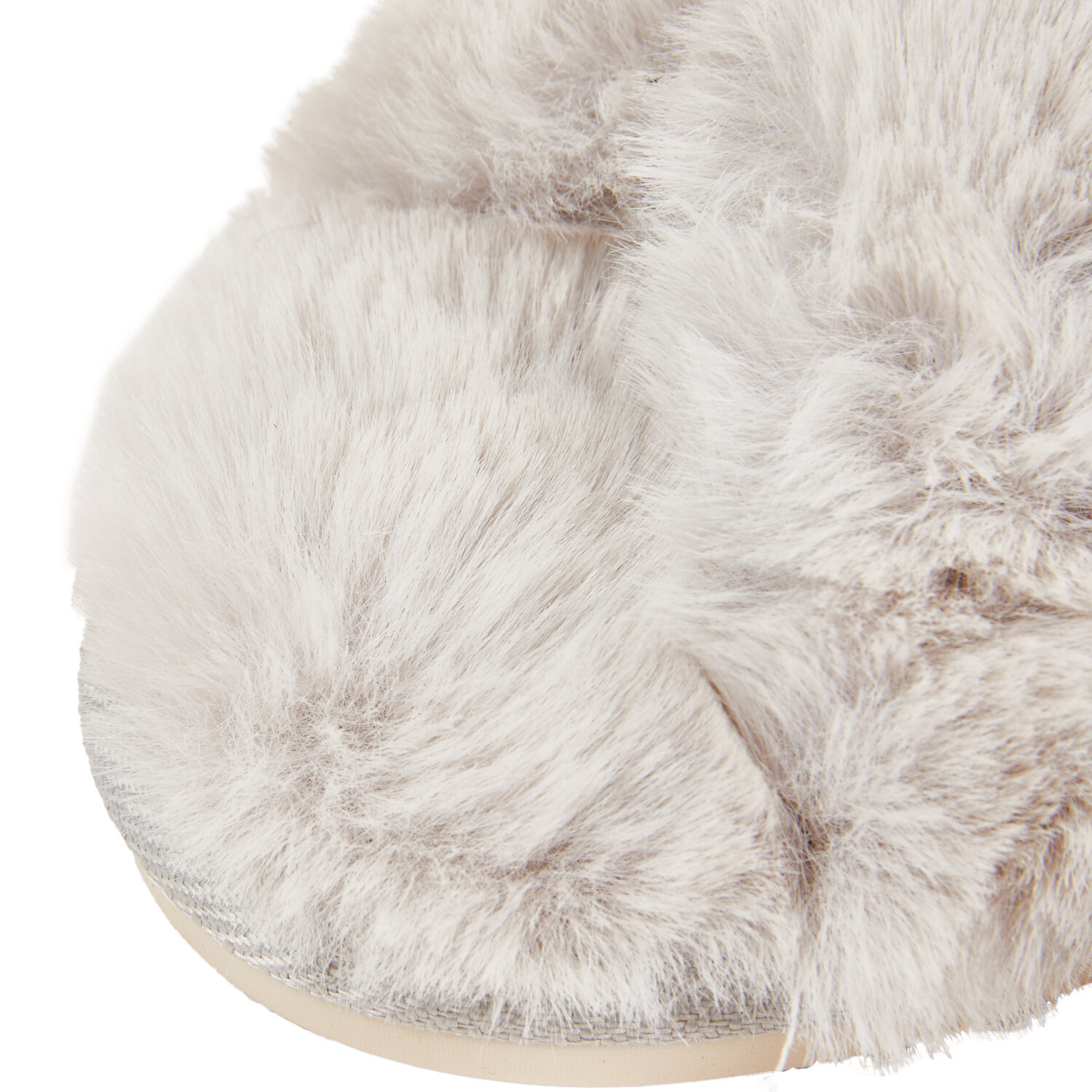 Womens Fluffy Memory Foam Slippers - Grey Image 3