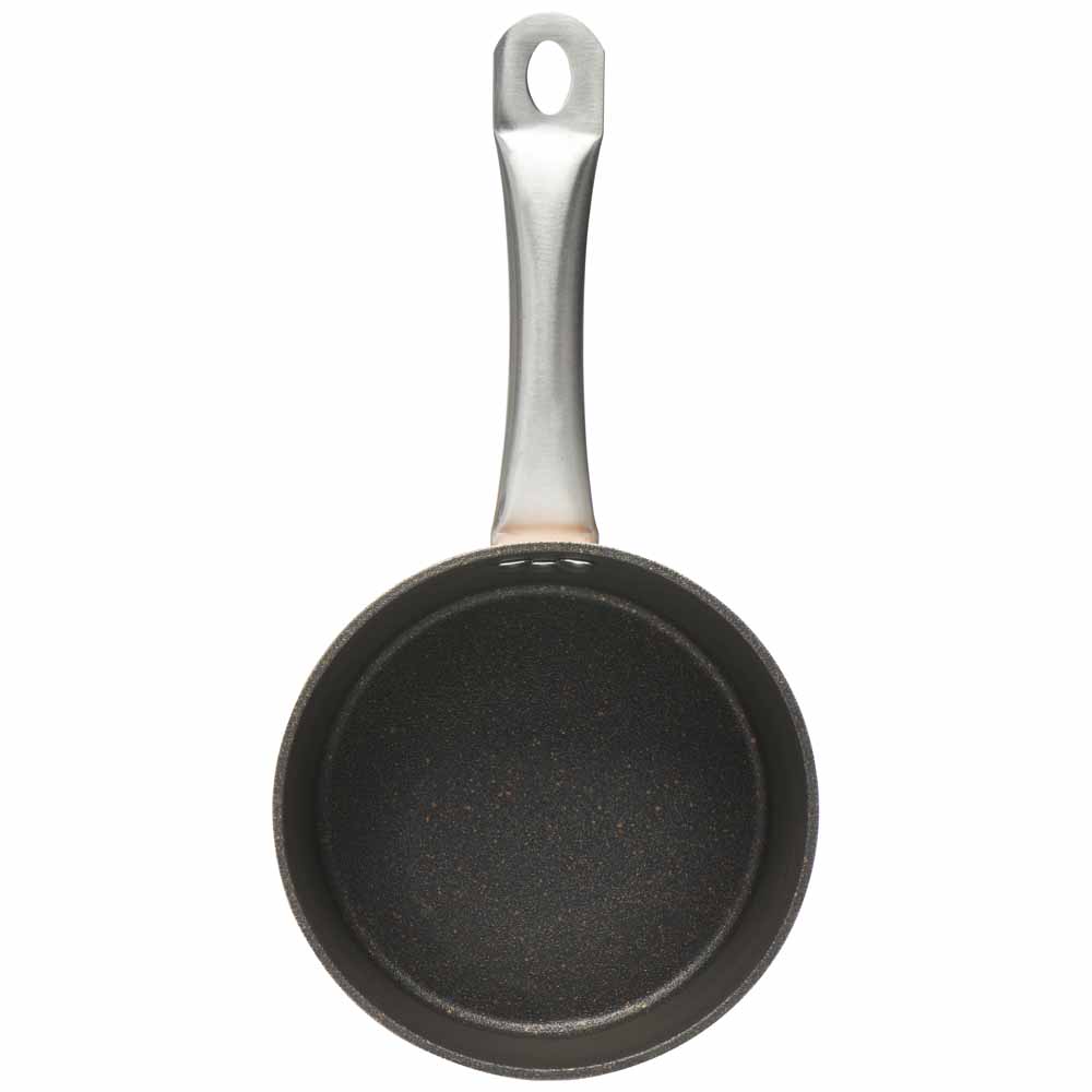 Wilko Copper Effect Shot Blast Saucepan with Lid 18cm Wilko