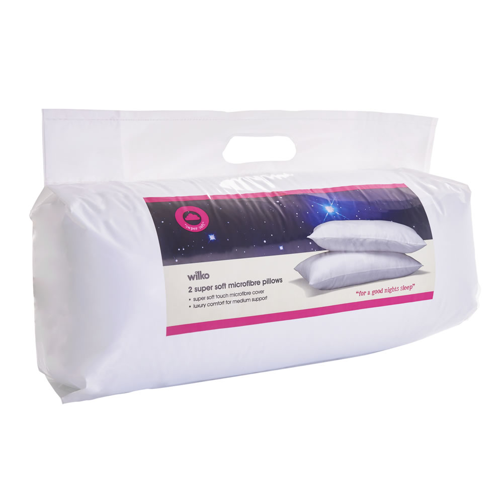 Wilko Supersoft Pillows 2 pack Image 2