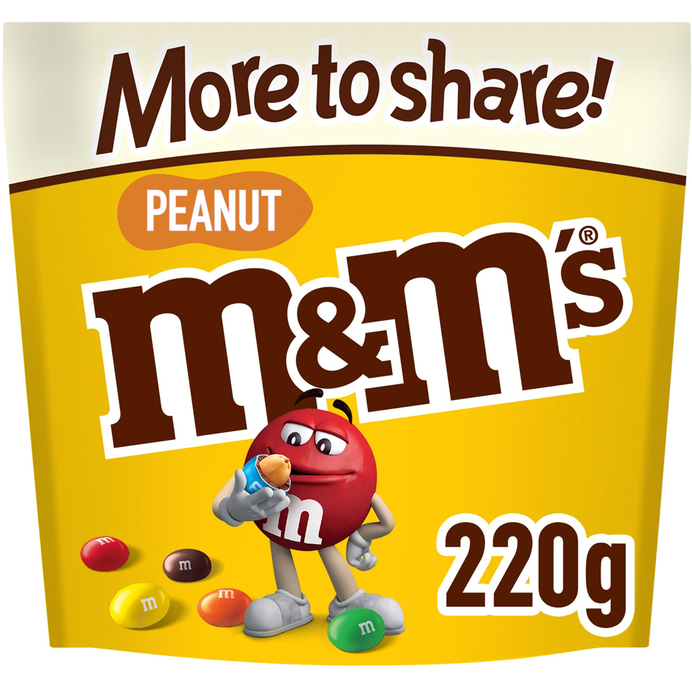 M&Ms Peanut Chocolate Share Pouch 220g Image