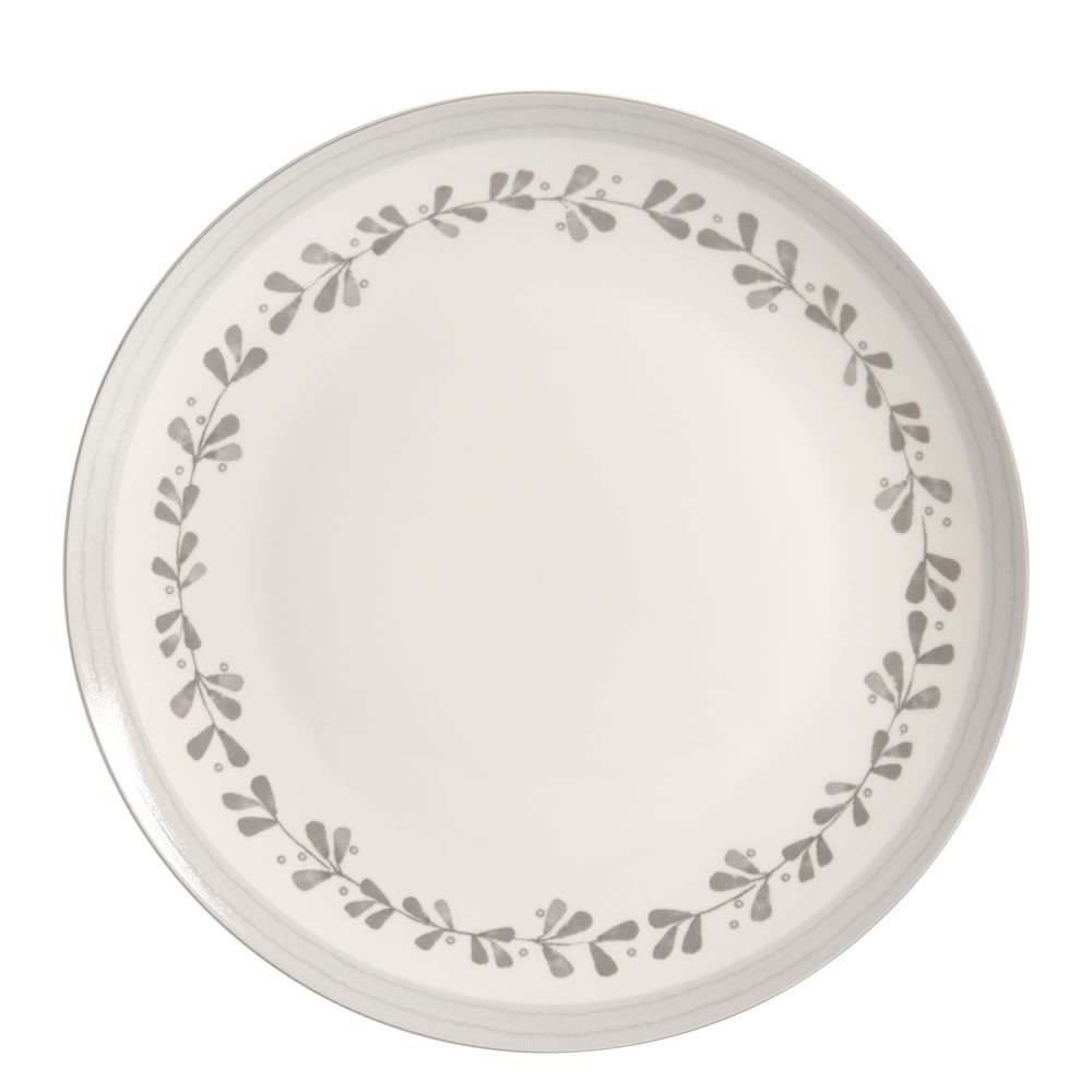 Wilko Grey Floral Dinner Plate Wilko