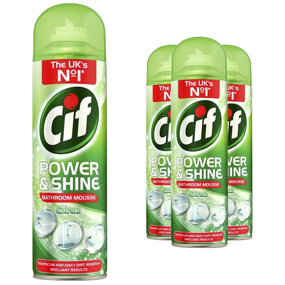 Cif Power and Shine Bathroom Mousse Citrus Surface Cleaner 500ml 4 Pack Image 1