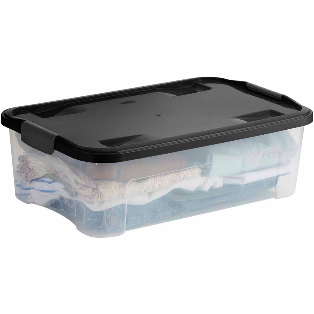 Wilko 32L Modular Storage Box with Lid Image 1