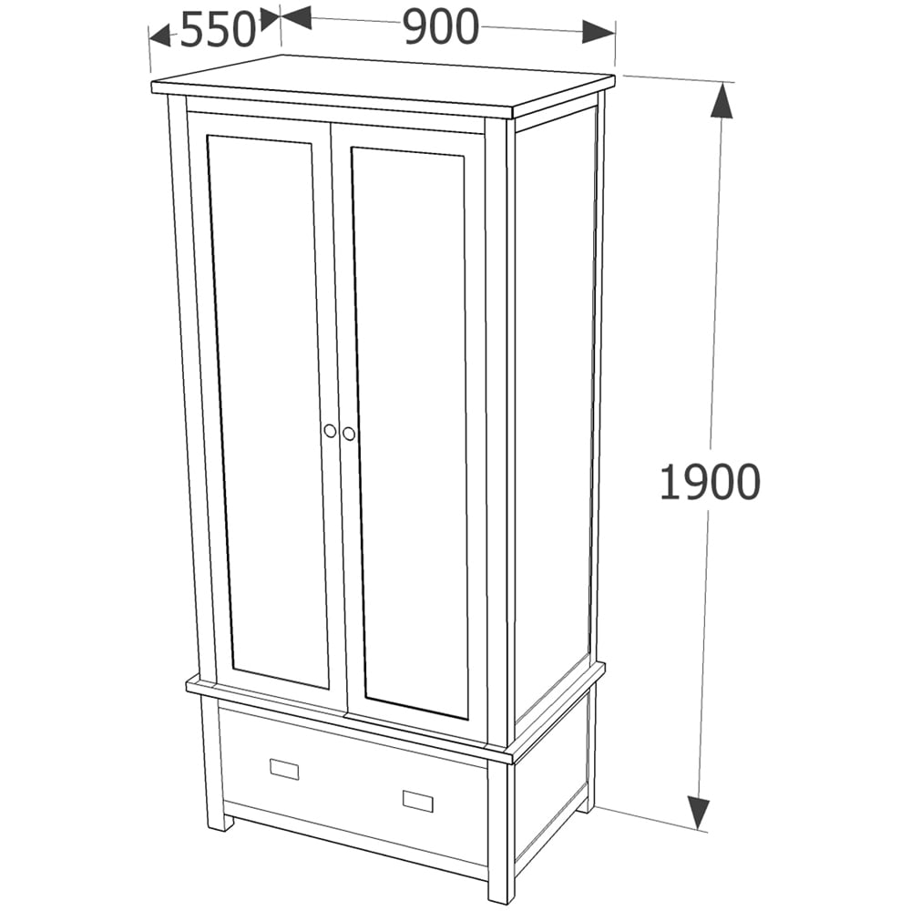 Core Products Dunkeld Single Drawer 2 Door Midnight Blue Wardrobe Image 7