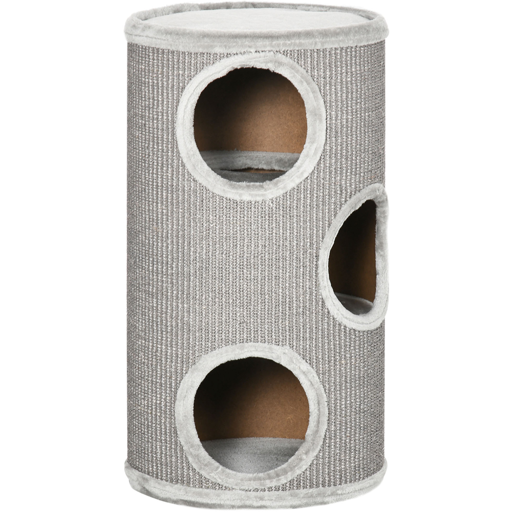 PawHut 70cm Light Grey Cat Scratching Barrel Image 1