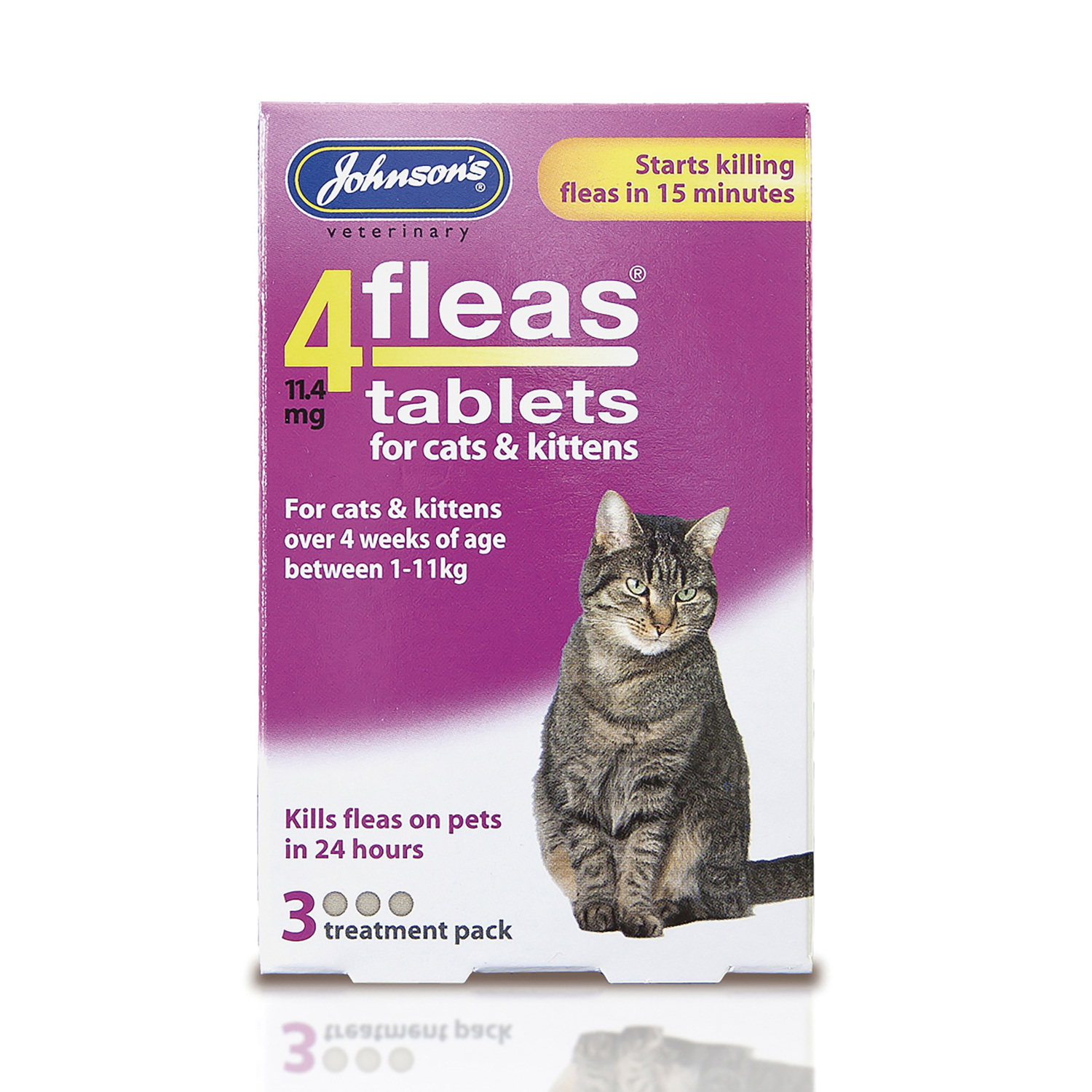 Johnson's Veterinary Cats and Kittens 4 Fleas Control Tablets 3 Pack Image
