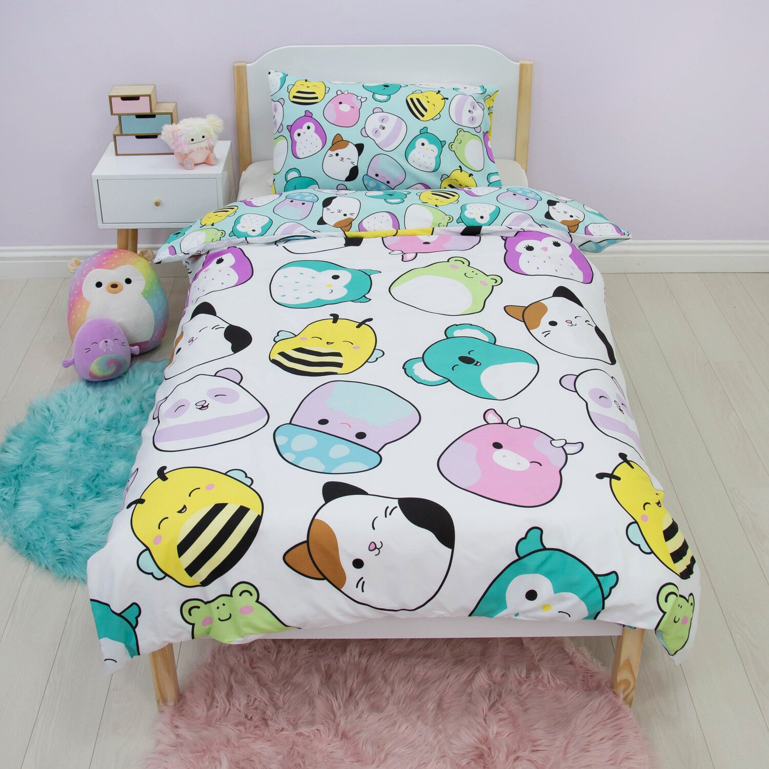 Squishmallows Happy Duvet Cover and Pillowcase Set Image 1