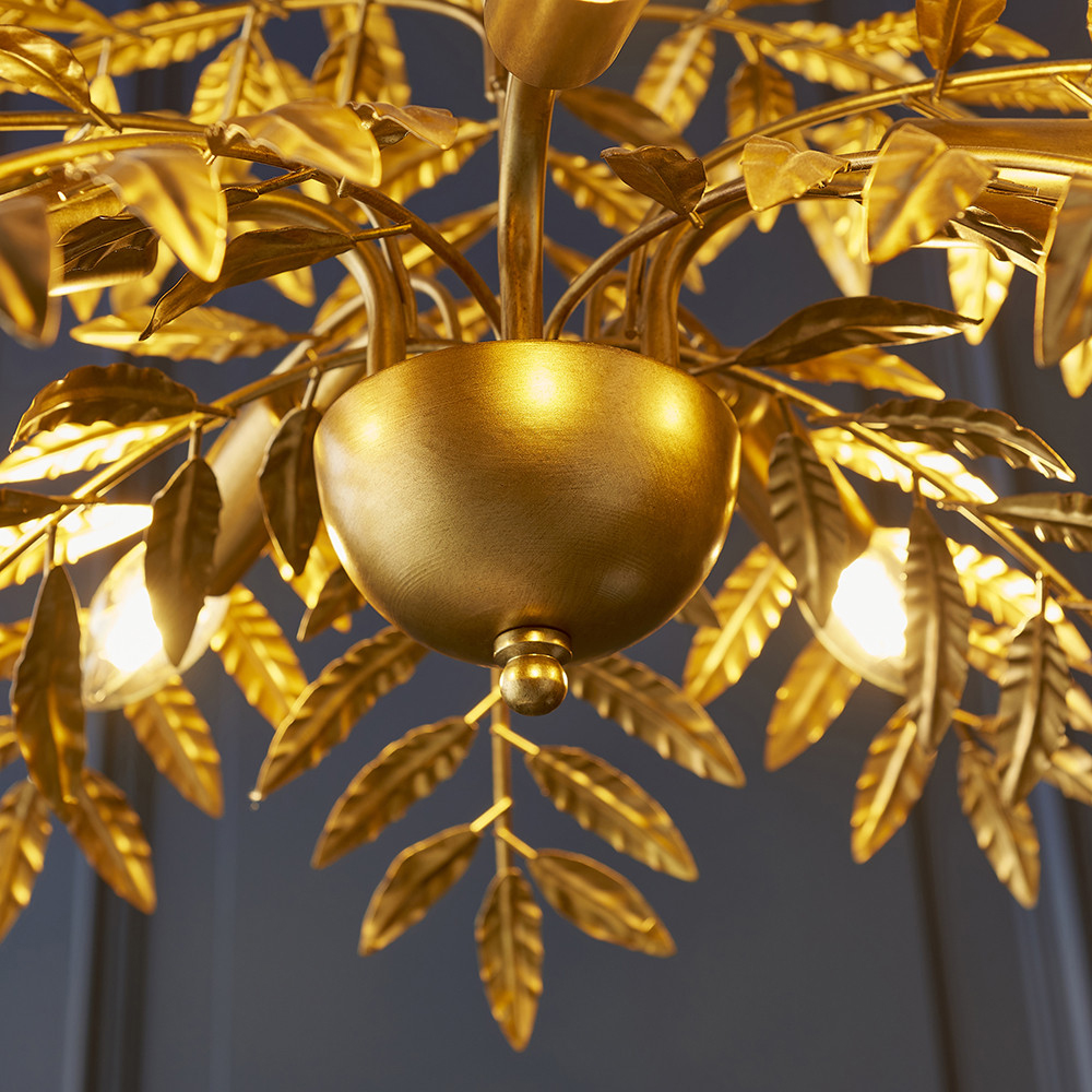 Merano Anzio Distressed Gold 5 Light Pendant Ceiling Light Image 7