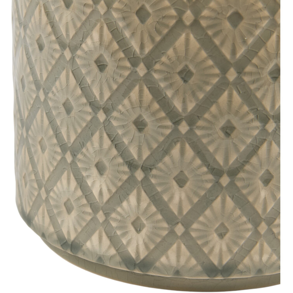 Patterned Glazed Ceramic Pot Champagne 17cm Image 3