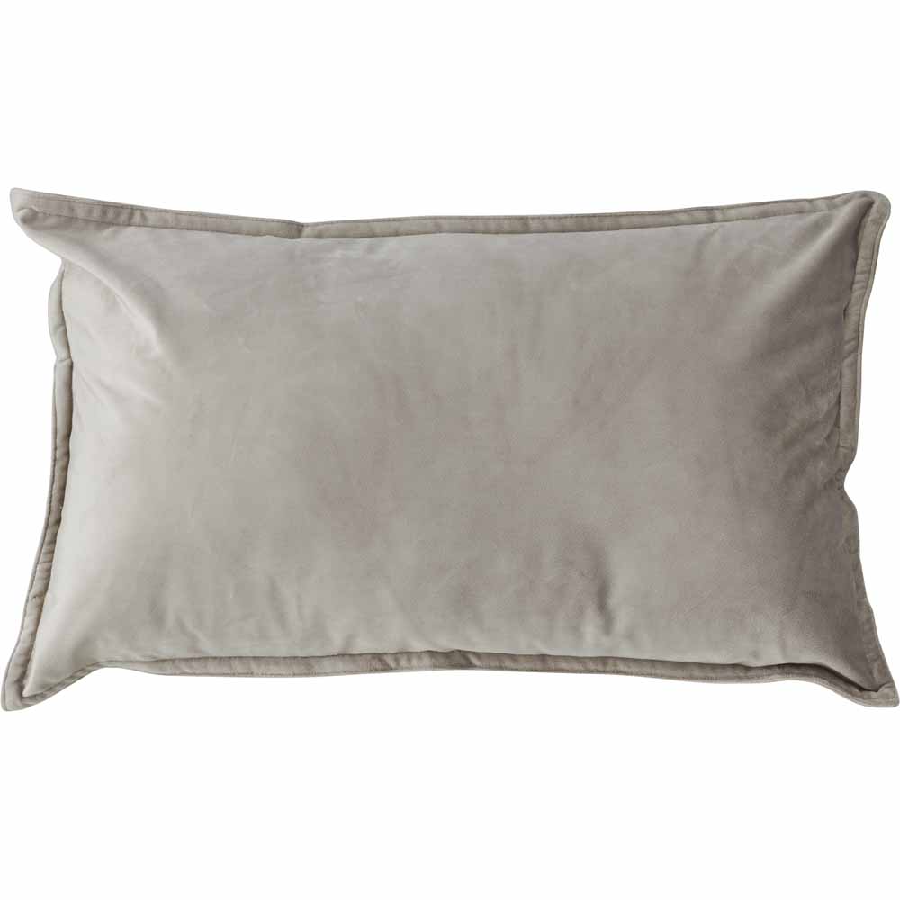 Wilko Stone Velour Cushion 30 x 50cm Image 1