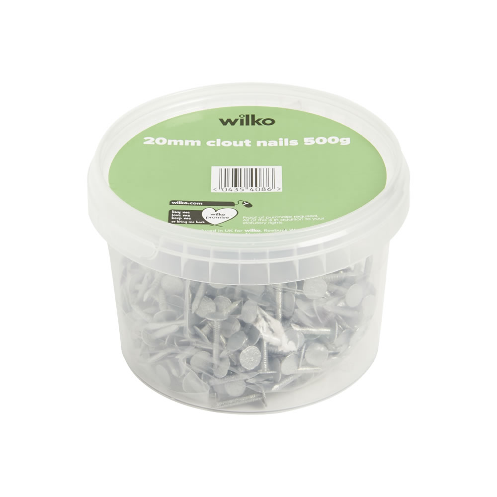 Wilko 20 mm Clout Nails 500g Image 2
