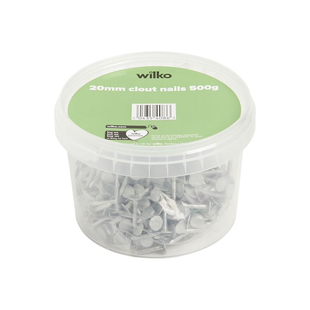 Wilko 20 mm Clout Nails 500g Wilko