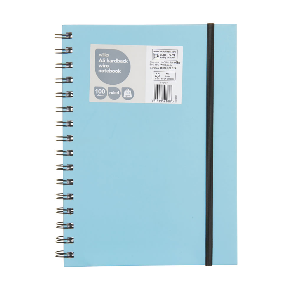 Wilko A5 Ruled Notebook 100 Sheets 80gsm Image