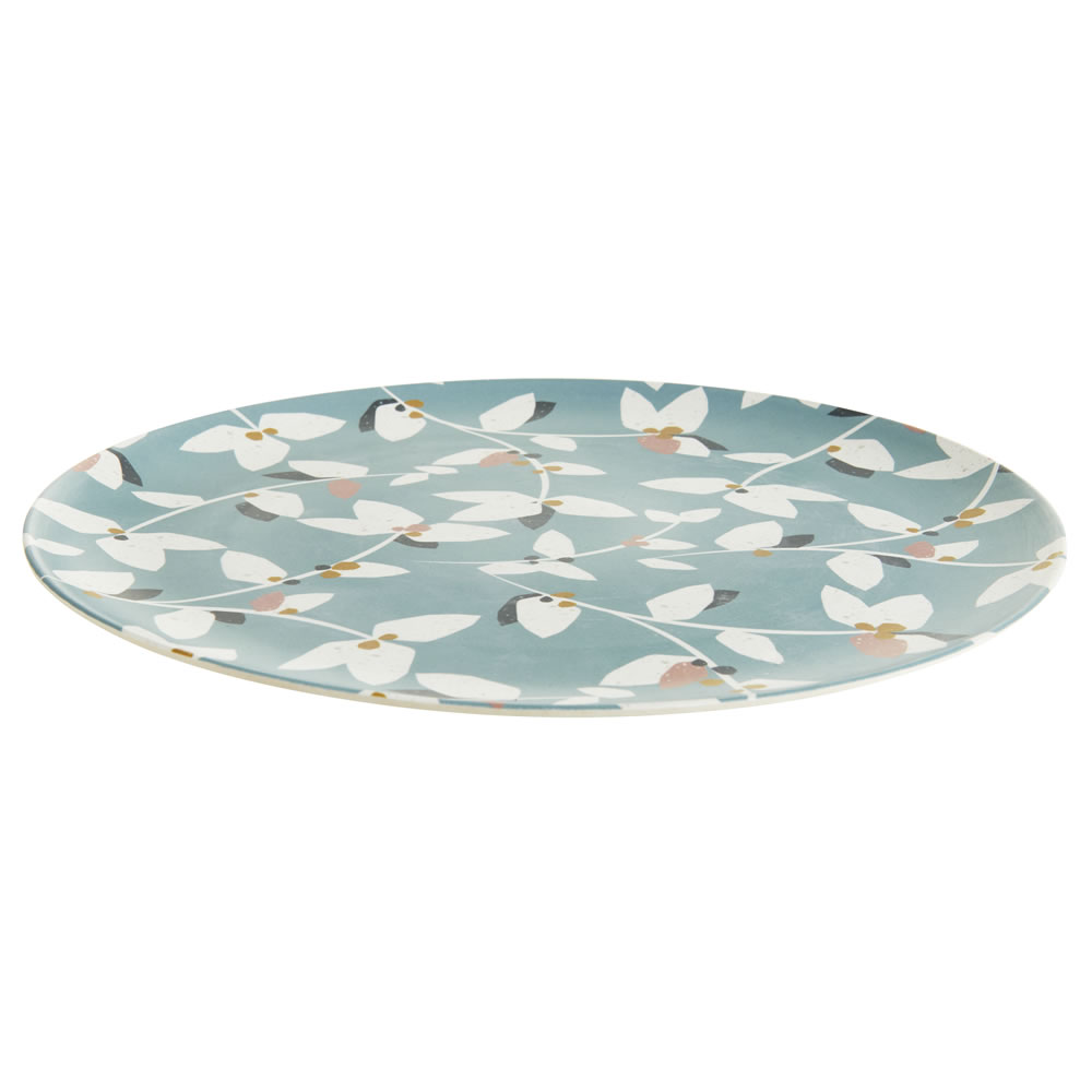Wilko Bamboo Floral Design Dinner Plate Wilko