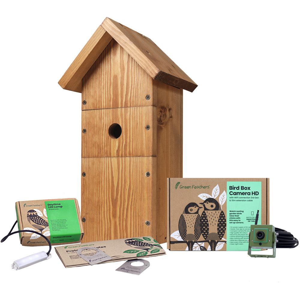 Green Feathers Wi Fi Bird Box Camera Ultimate Kit 3rd Gen Image 1