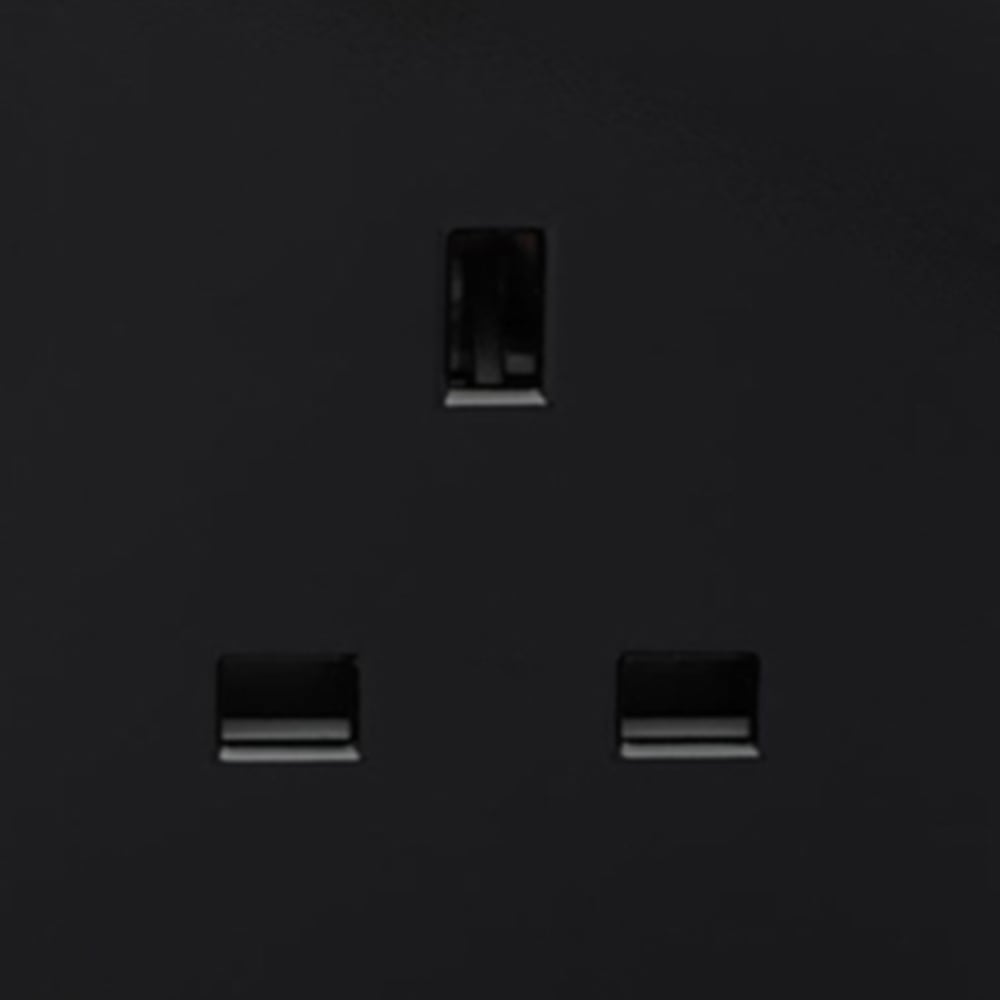 Trendi Switch 2 Gang Long Switch Piano Black Plug Socket 7 Pack Image 3