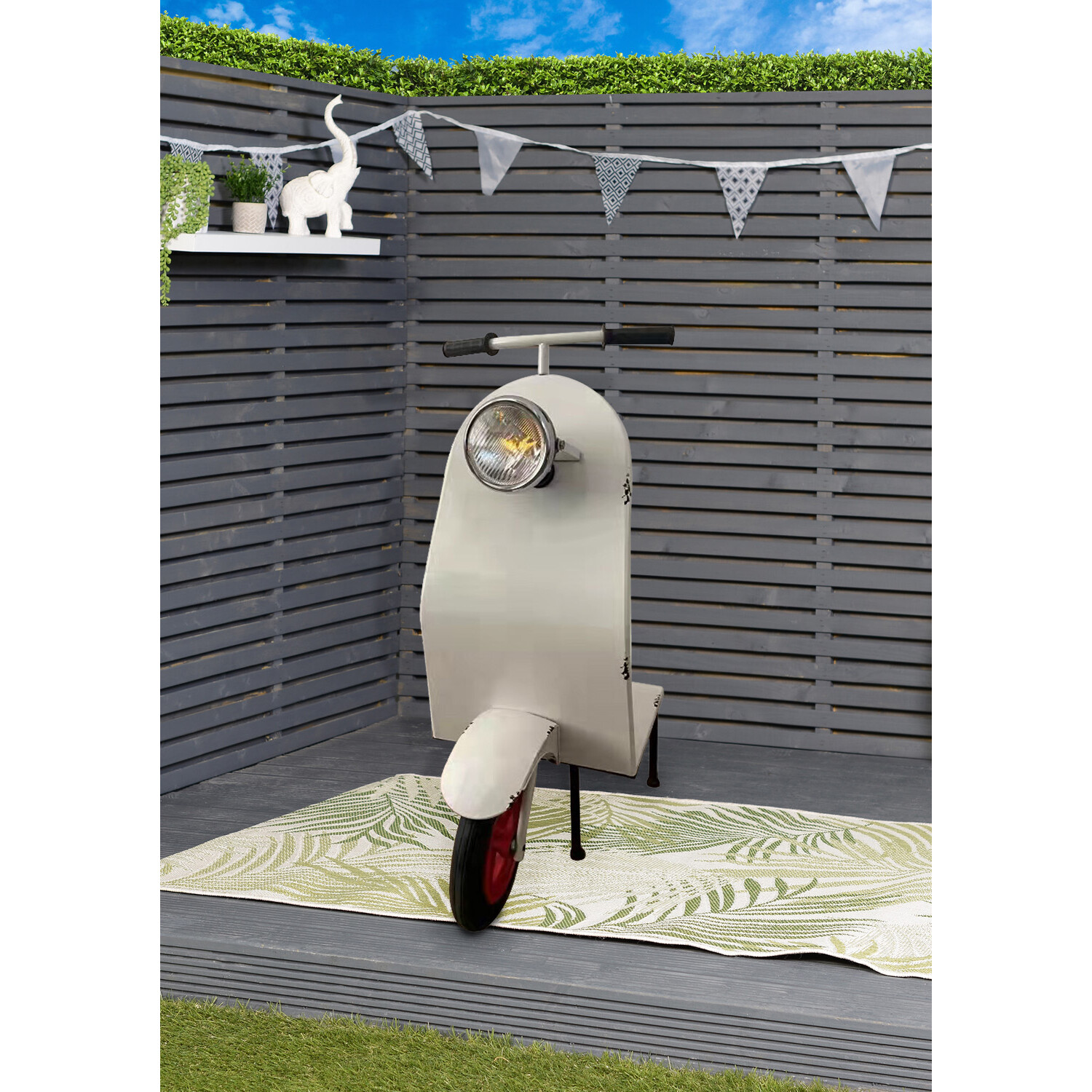 Scooter Stand with Solar Light - Cream Image 2