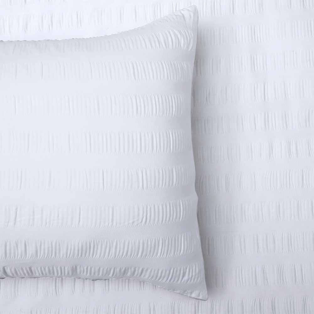 Wilko White Seersucker King Size Duvet Set Wilko