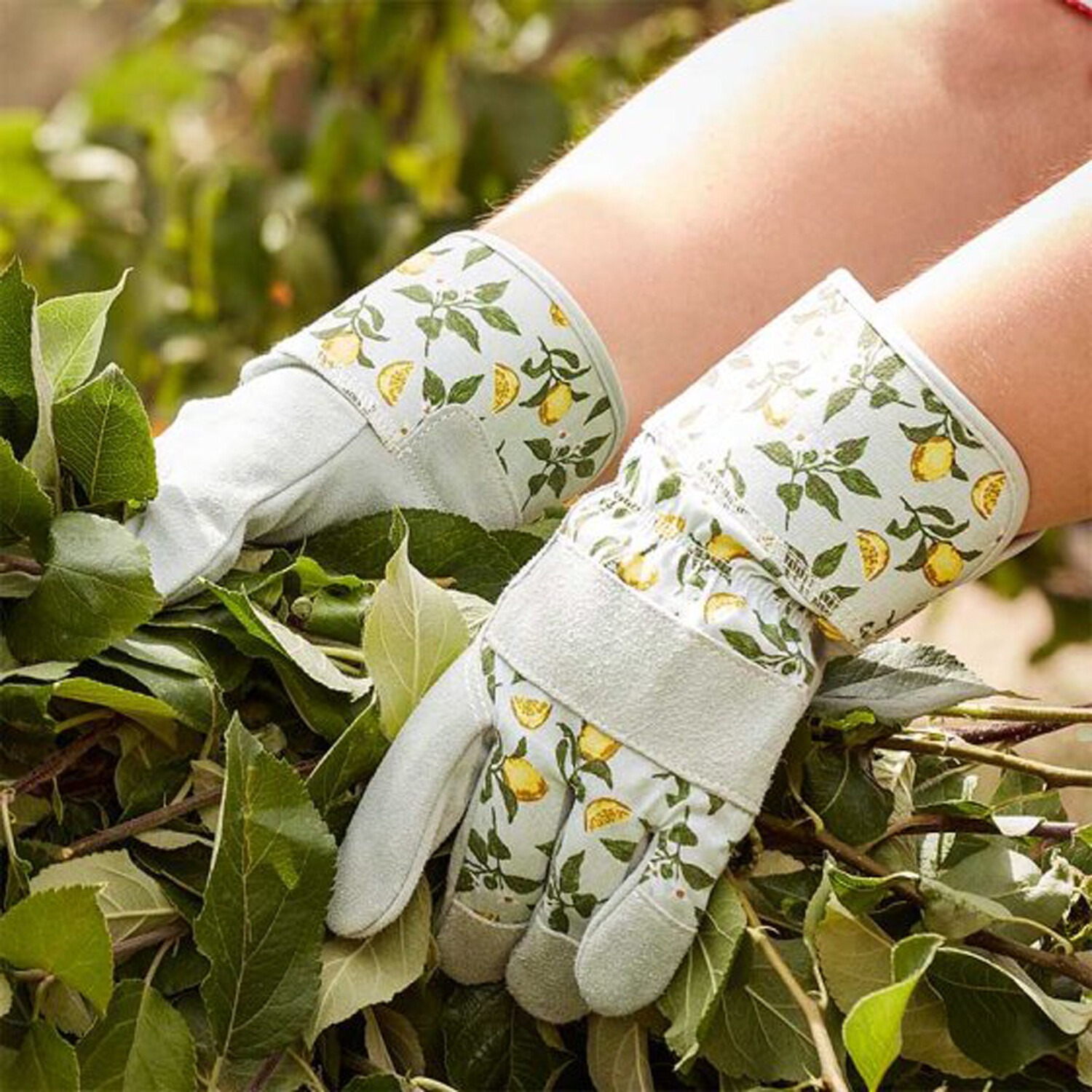 Lemon Printed Premium Lightweight Rigger Gloves M8 White Image