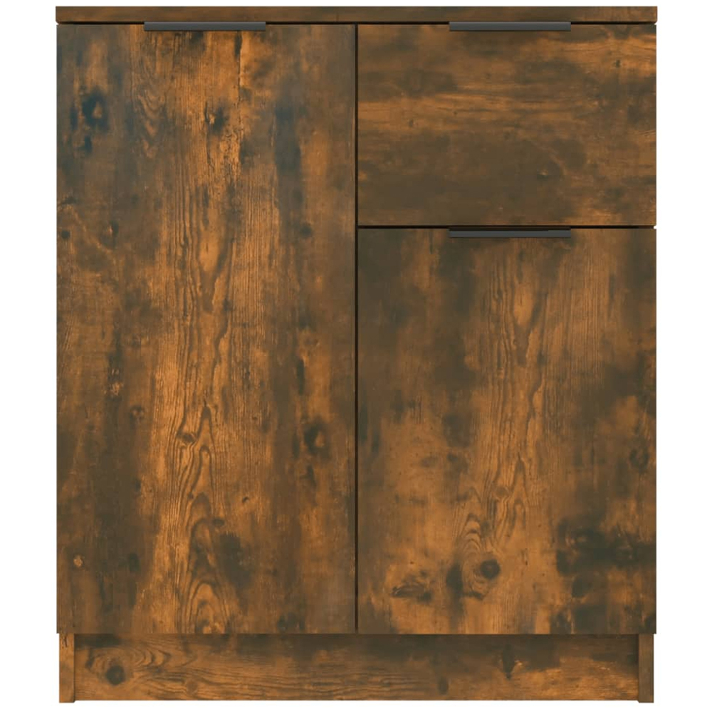 vidaXL 2 Door Single Drawer Smoked Oak Sideboard Image 5