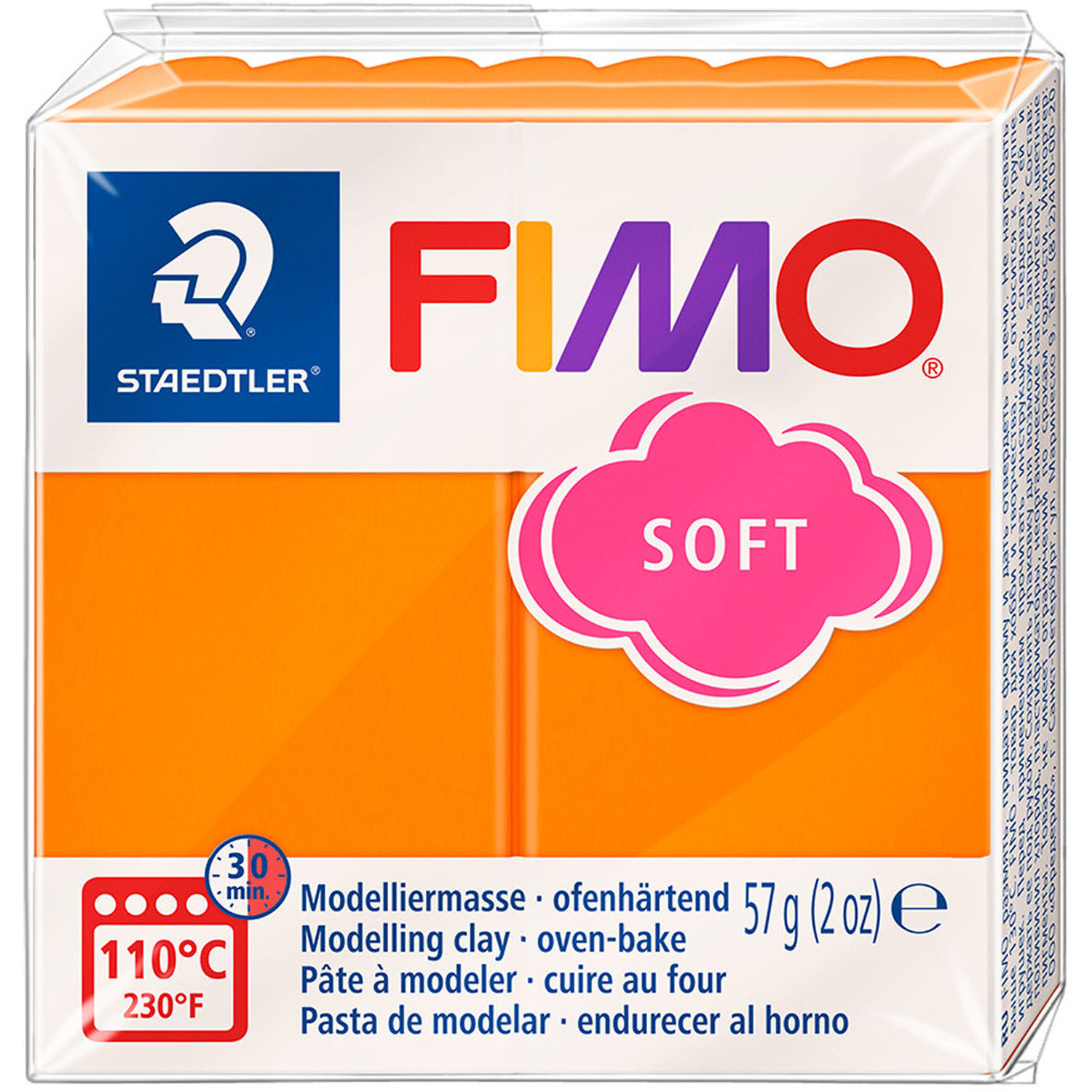 Staedtler FIMO Soft Modelling Clay Block - Tangerine Image 1