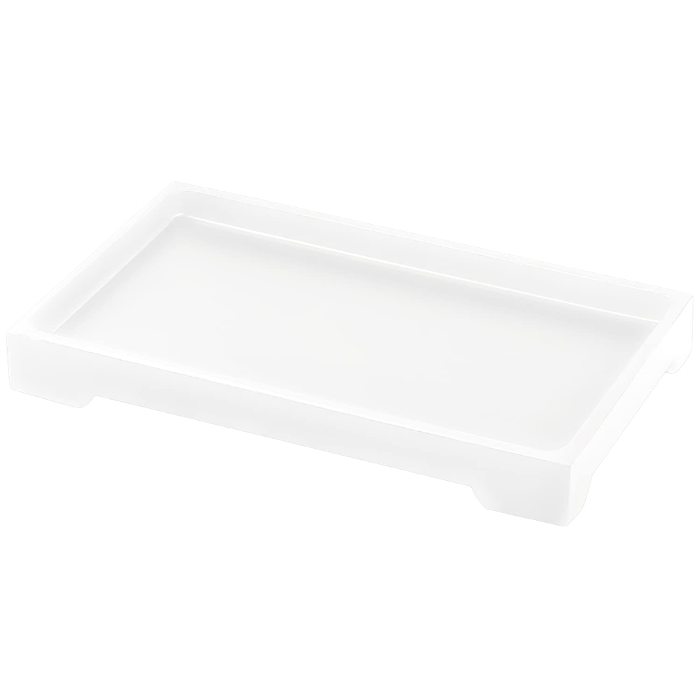 ATEK Medium White Multi-Purpose Resin Vanity Serving Tray Image 1