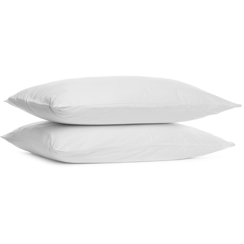 Pack of 2 180Tc Cotton Square Pillowcases - White Image