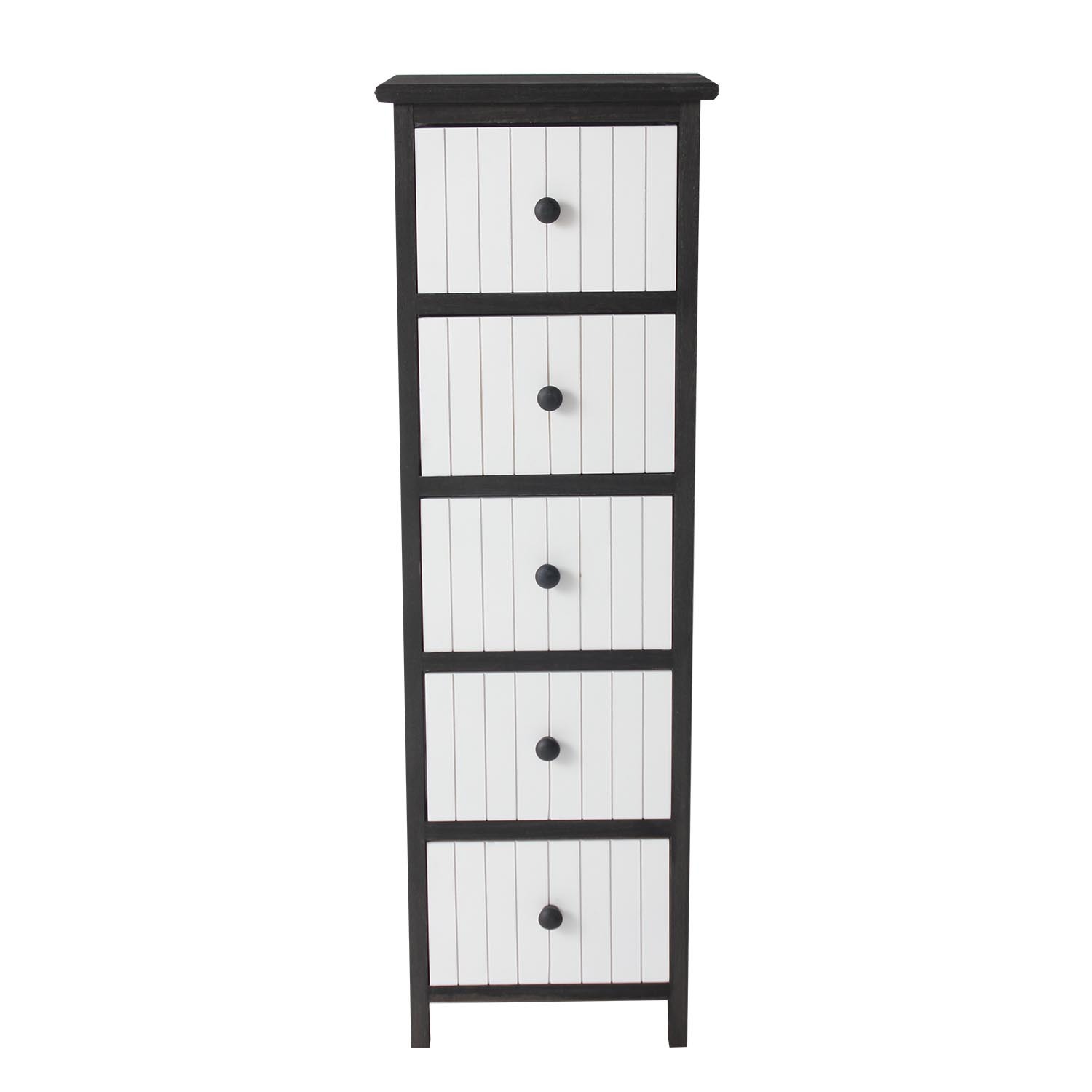 Moscow 5-Drawer Storage Unit - Black & White Image 1