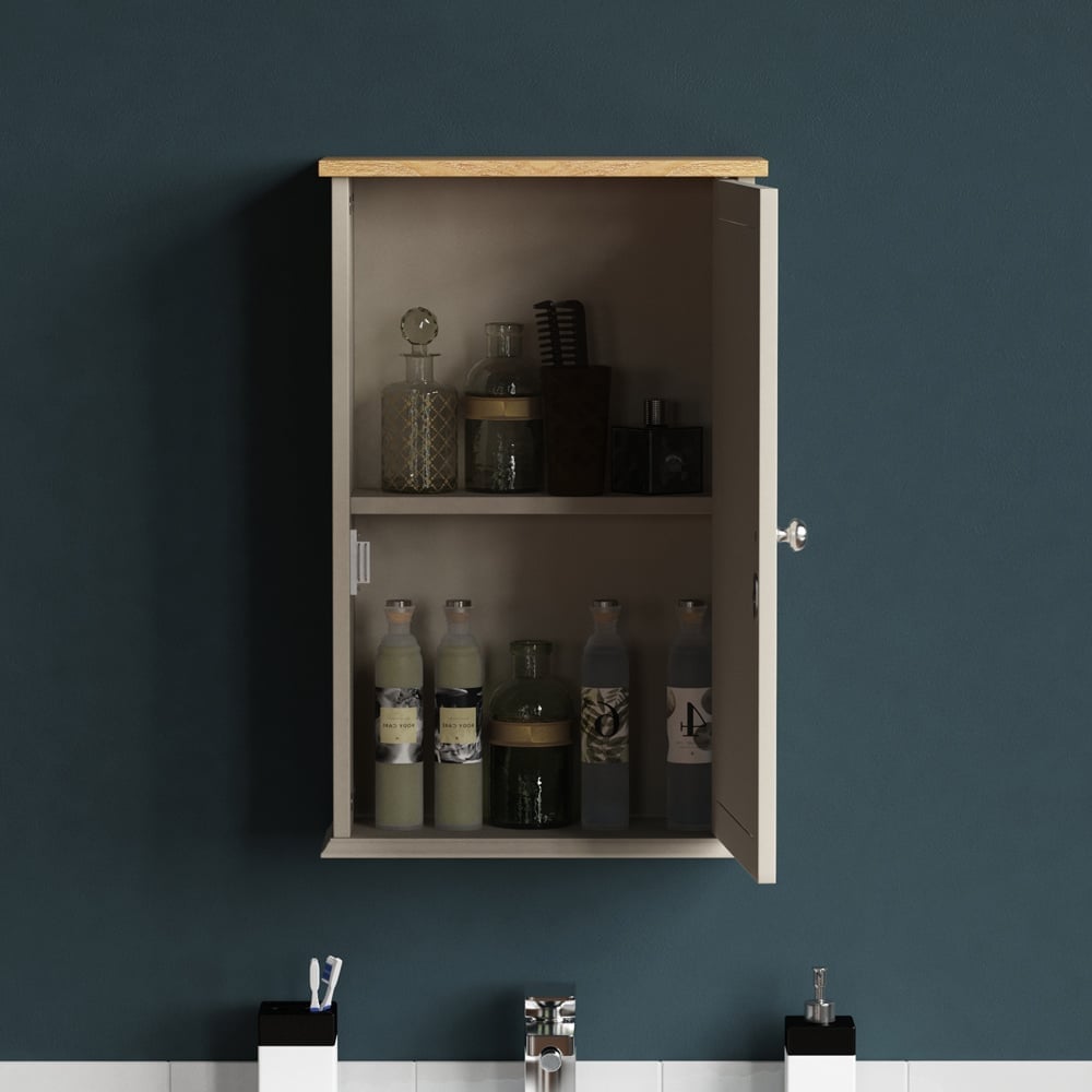 Bath Vida Priano Grey Single Door Mirror Bathroom Cabinet Image 8