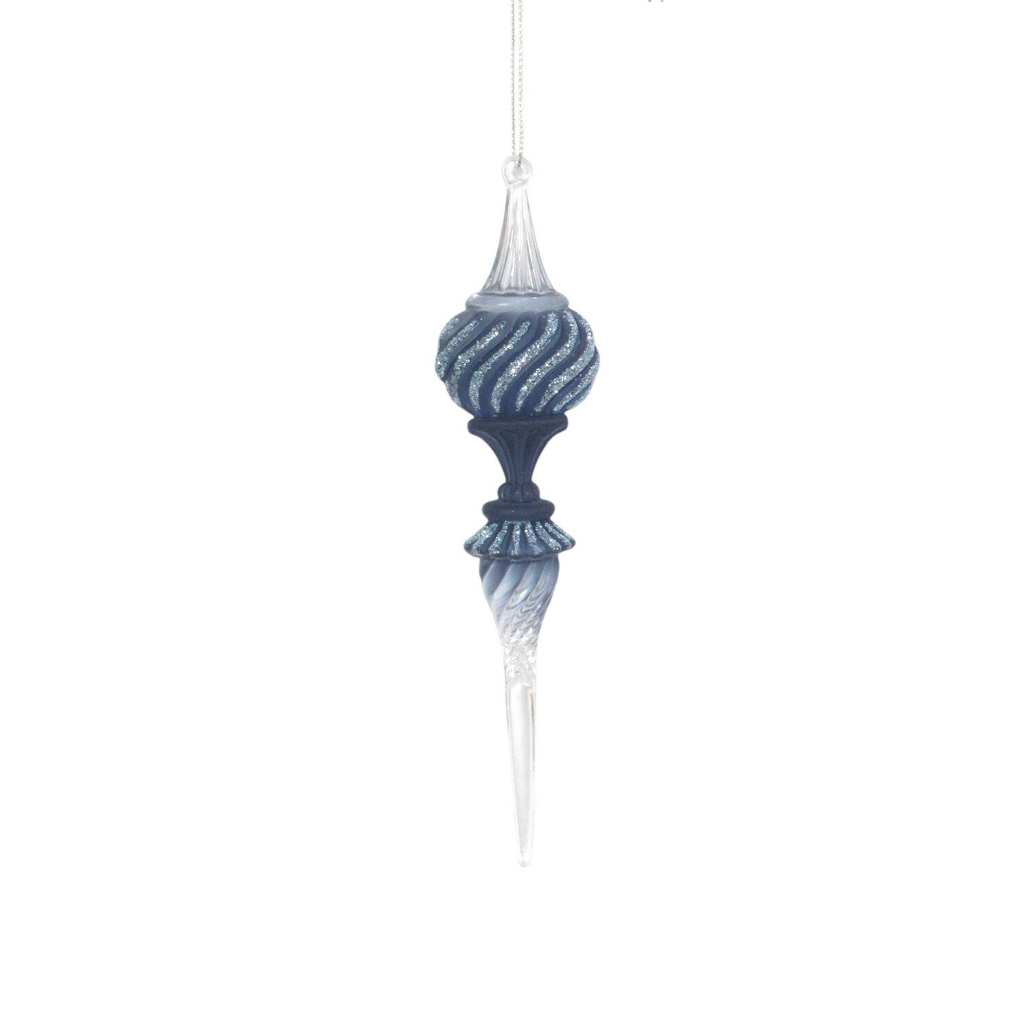 Frosted Blue Icicle Hanging Decoration Image 1