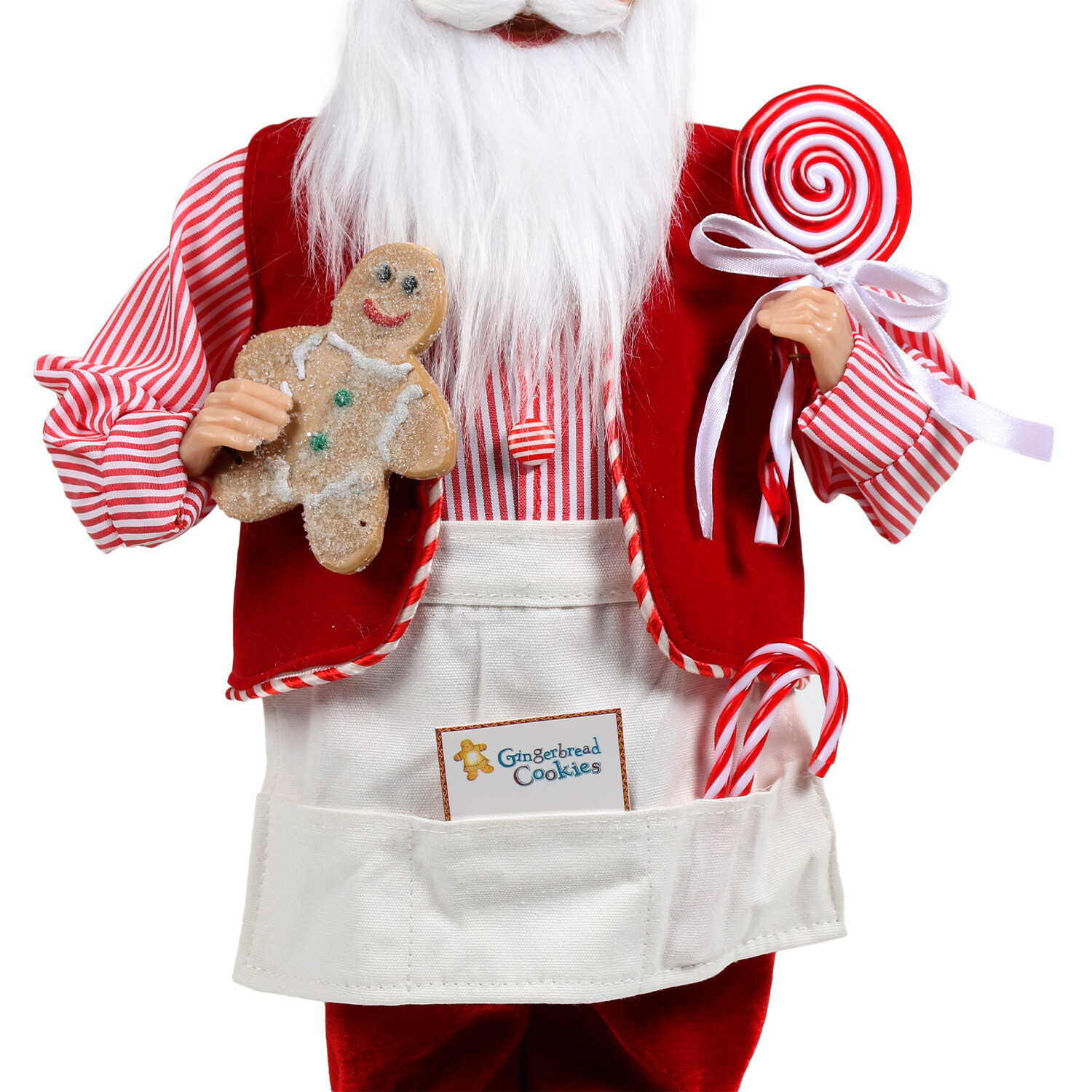Candy Cane Lane Red Chef Standing Santa Image 2