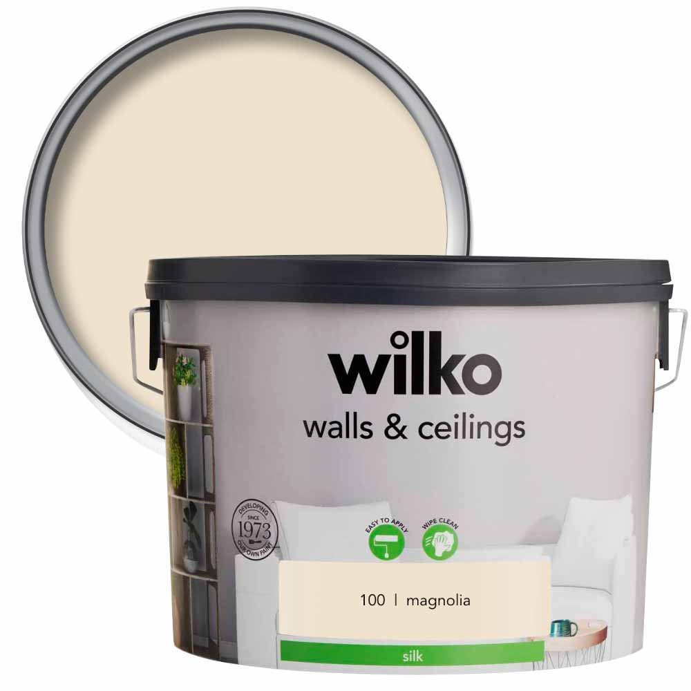 Wilko Walls & Ceilings Magnolia Silk Emulsion Paint 7.5L Image 1